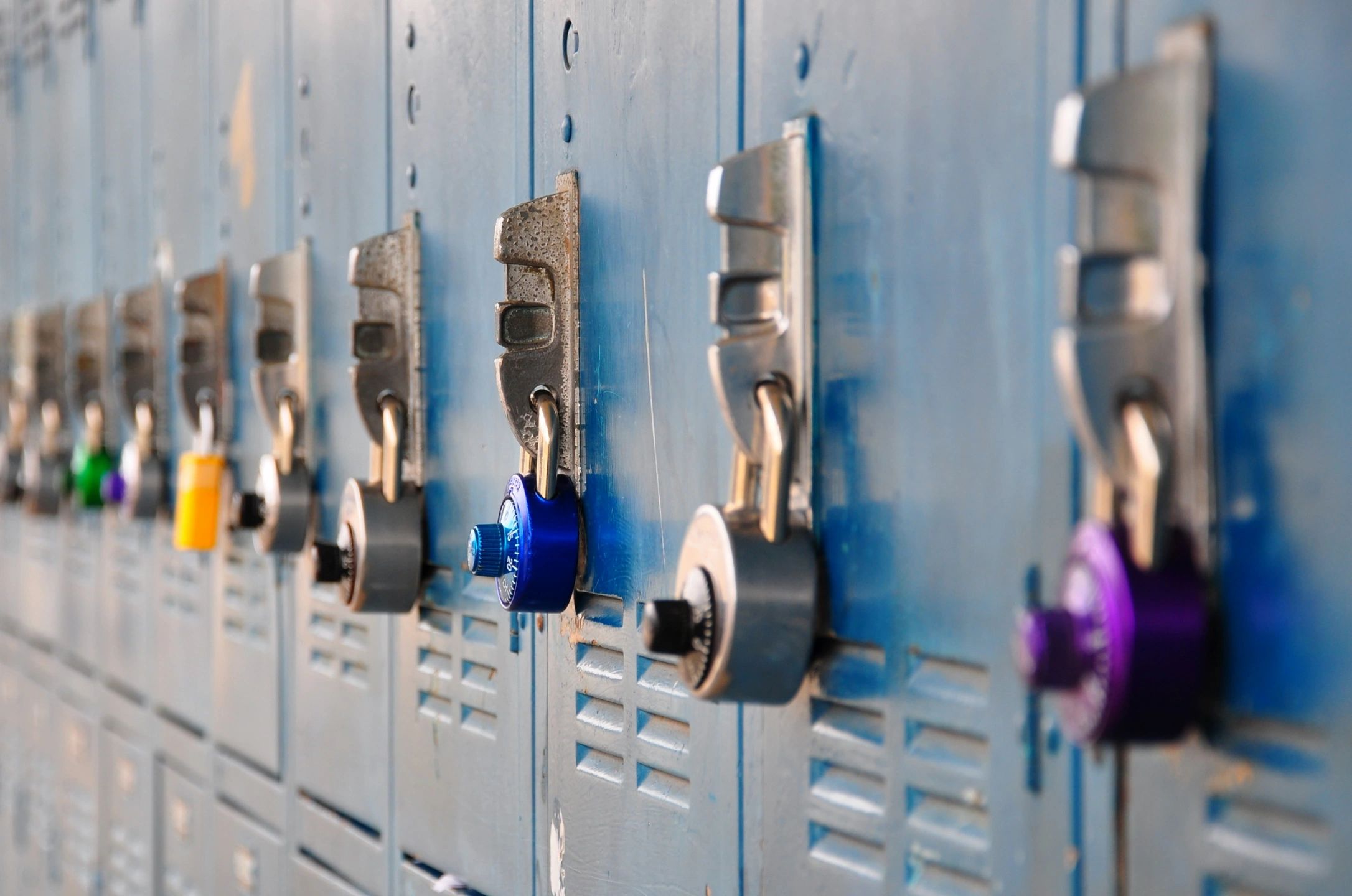 Lockers symbolizing getting teenager into therapy